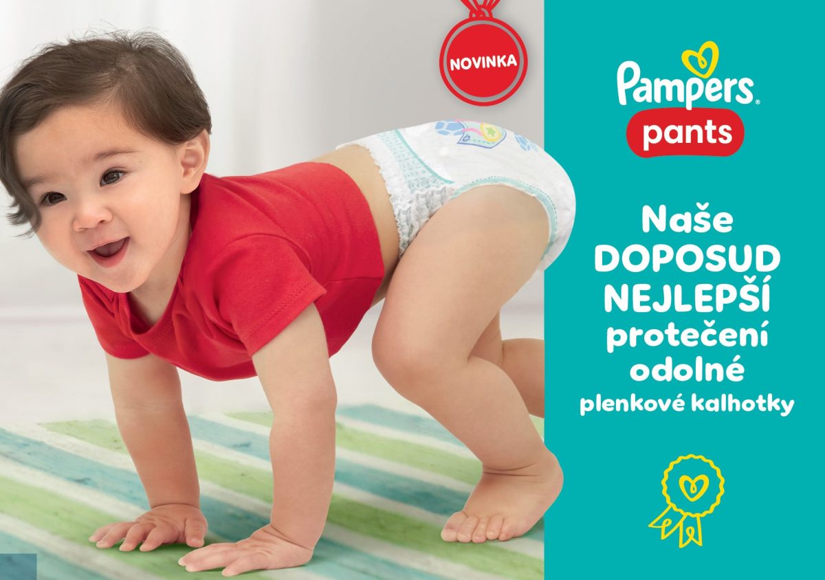 Nechte své malé šampiony vyhrát nad protékáním a pořiďte jim nové plenky Pampers Pants